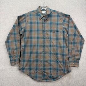 Gitman Bros Button Down Shirt Terry Juden Co Mens Large Plaid Cotton Made in USA